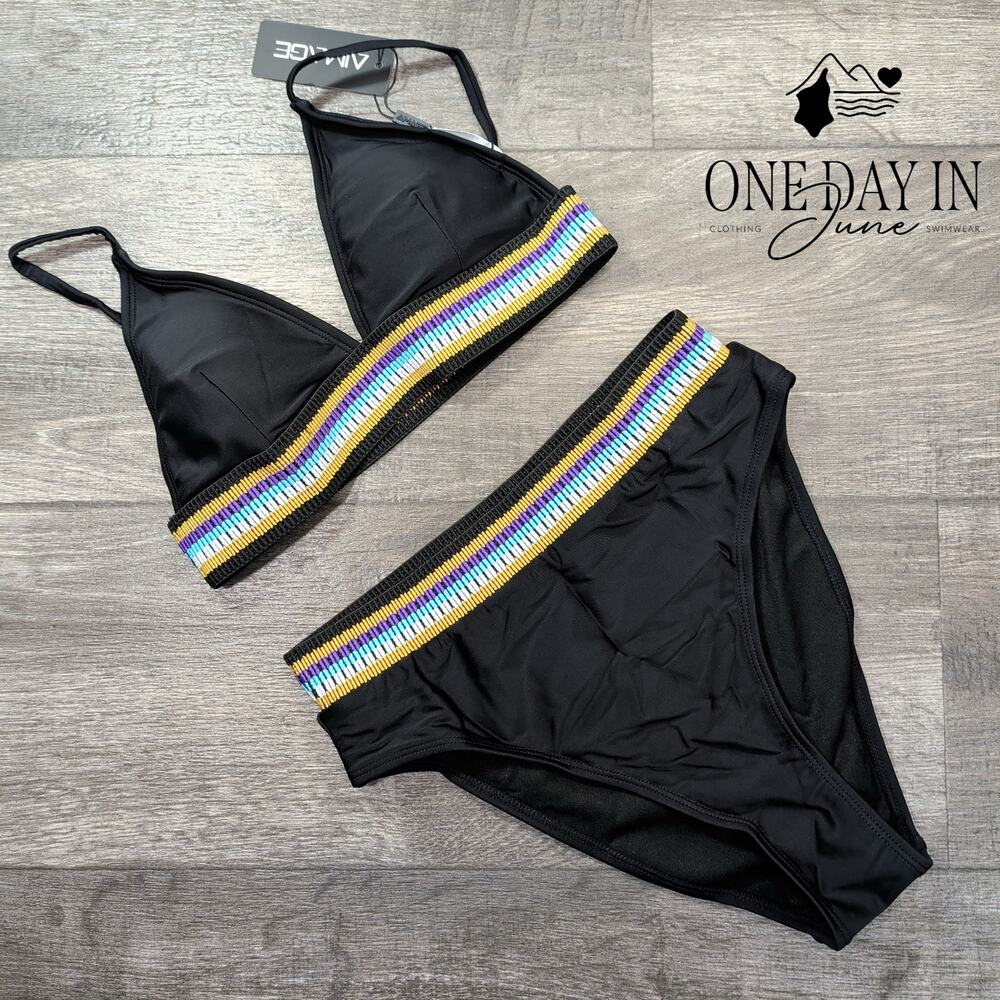 Aimage High Cut Bikini Swimsuit Size S